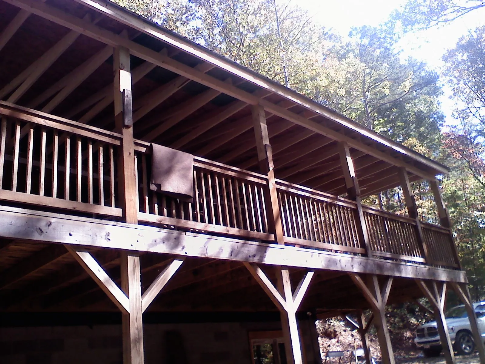 Timber framing under a new elevated porch and deck — Roof Leak Repair in Sutersville by Roofing Brothers